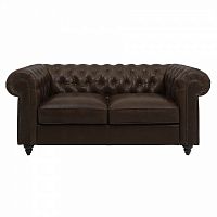 диван chester classic двухместный прямой темно-коричневый в Сочи