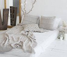 комплект плед с косами (180*220) и 2 наволочки (50*50) лён в Сочи