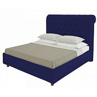 кровать двуспальная 160х200 синяя из велюра sweet dreams в Сочи