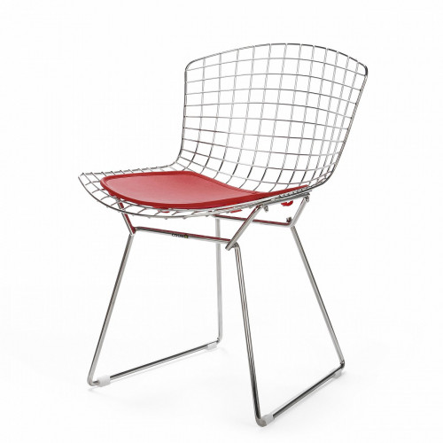 стул bertoia side кожаный standart красная подушка в Сочи