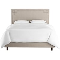 кровать двуспальная с мягкой спинкой 160х200 серая aiden light gray в Сочи