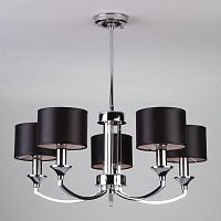 подвесная люстра eurosvet diana 60067/5 хром черная в Сочи