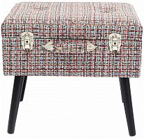 kare design пуф suitcase, коллекция "чемодан" 50*45*35, полиэстер, лен, полиуретан, сосна, красный в Сочи
