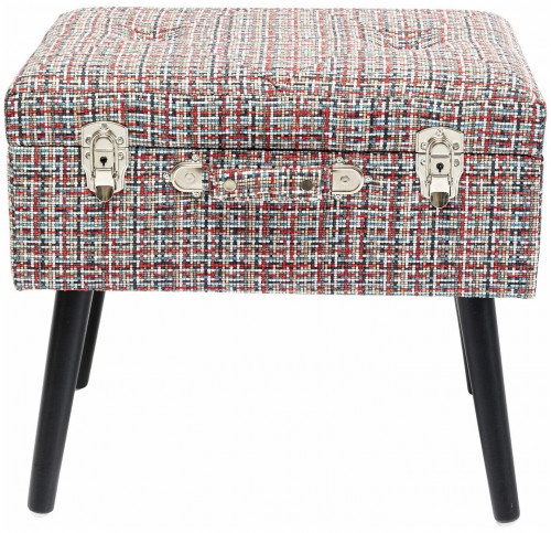 kare design пуф suitcase, коллекция "чемодан" 50*45*35, полиэстер, лен, полиуретан, сосна, красный в Сочи
