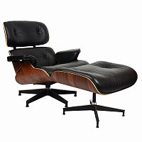 кресло eames style lounge chairчерное с коричневым в Сочи