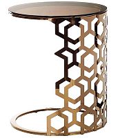 стол приставной gold circle 50x50х60 коричневый, золотой в Сочи