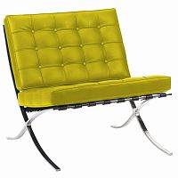 кресло barcelona chair кожа лимонное в Сочи