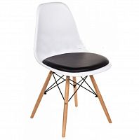 стул деревянный pc-011 белый / черный (eames style) в Сочи