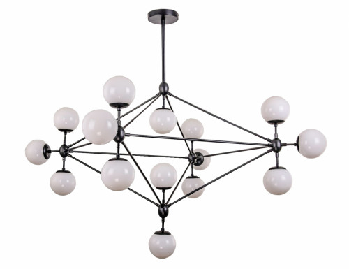 люстра modo 15 black+white черная, белые плафоны в Сочи