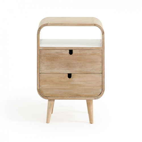 прикроватная тумба gerald белая с коричневыми ящиками в Сочи