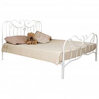 кованая двуспальная кровать 160х200 белая brena в Сочи