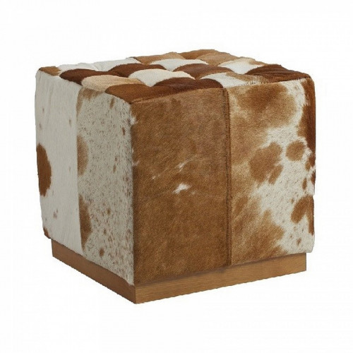 пуф сubic pony кожа коричневая с белым в Сочи