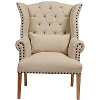 кресло quinn tufted armchair бежевое в Сочи