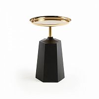 столик приставной plamp со столешницей в отделке золото на черном основании от la forma (ex julia gr в Сочи