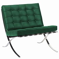 кресло barcelona chair экокожа зеленое в Сочи