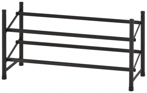 unistor bigway двухярусная этажерка для обуви раздвижная, 2-х ярусная полка подставка для обуви напольная в Сочи