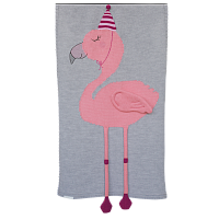 плед фламинго 60*120 св.серый меланж+розовый бутон в Сочи