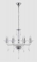 подвесная люстра crystal lux monica sp8 chrome/transparent в Сочи