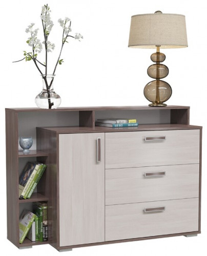 комод с дверкой и тремя ящиками 4-4423, цвет бодега тёмный/бодега светлый в Сочи