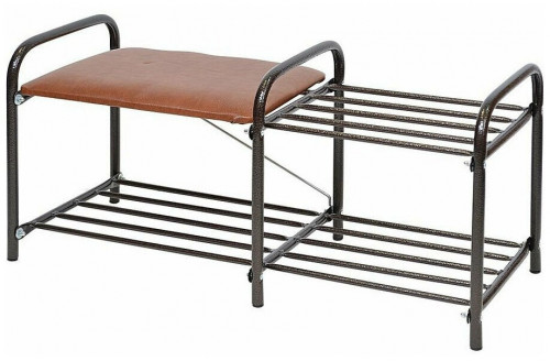 этажерка для обуви nika люкс 1 с сиденьем, 790х330х360 мм, нагрузка до 100 кг, медный антик в Сочи