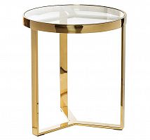 стол журнальный soho gold 50х50х53 см золотой, прозрачный в Сочи