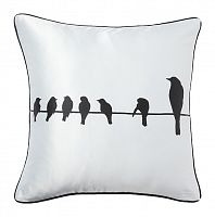 подушка с птичками на проводах birdies on a wire white в Сочи