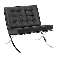 кресло barcelona chair кожа черное в Сочи