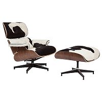 кресло lounge chair & ottoman черно-белое в Сочи