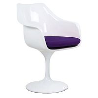 кресло tulip armchair бело-фиолетовое шерсть в Сочи